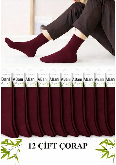 Abani Classic 12 Çift Soket Uzun Çorap Dikişsiz Bambu Terletmez Premium Mevsimlik Lüks Erkek