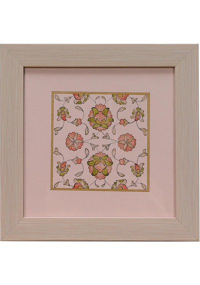 E38 El İşçiliği Şikaf Renkli Halkar Tezhip Tablo 25 X 25 Cm - 6037