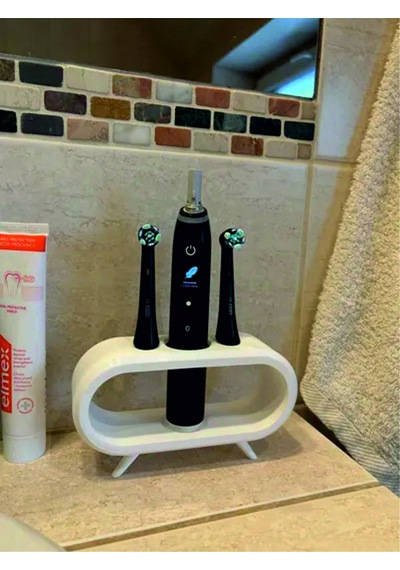 Pilli Ve Şarjlı Diş Fırçası Tutucu Stand 2+1 Beyaz Tüm Modellere Uyumlu Beyaz
