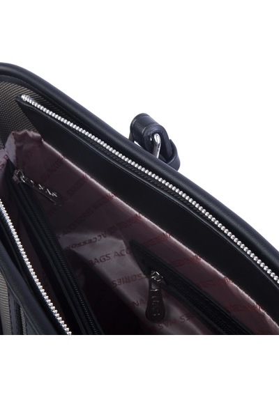 Nas Bag Kadın Omuz Çantası Spor Şık Ayarlanabilir Omuz Askılı Gri Siyah Lacst 33x27x12 Cm Gri - Siyah