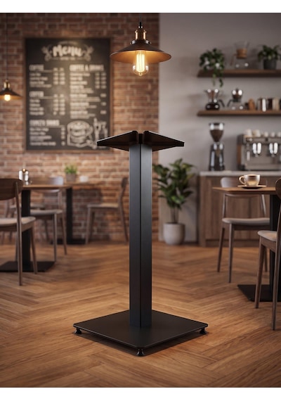 Matte Prime Endüstriyel Kare Metal Masa Ayağı 74cm - Kafe Restoran Ve Evler İçin Siyah