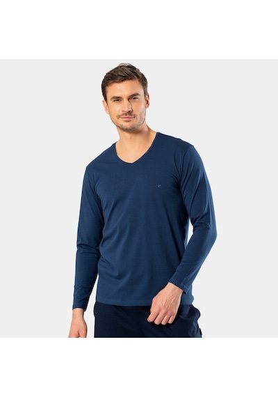 Cacharel Erkek V Yaka Uzun Kollu T-shirt 1334/indigo İndigo