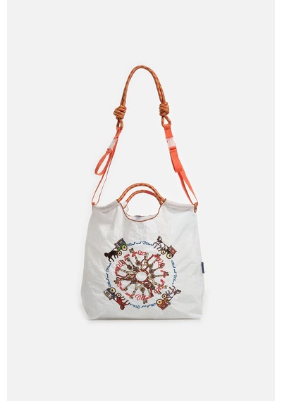 K&s Orta Boy Desenli Tote Çanta Turuncu
