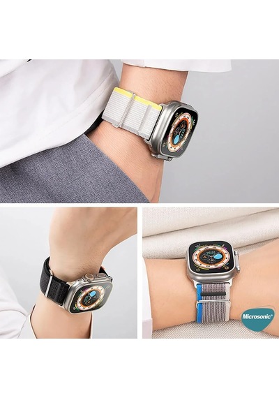 Apple Watch Ultra İçin Kordon Hike Spiral Siyah Watch Ultra İle Uyumlu Kordon - Siyah Çok Renkli