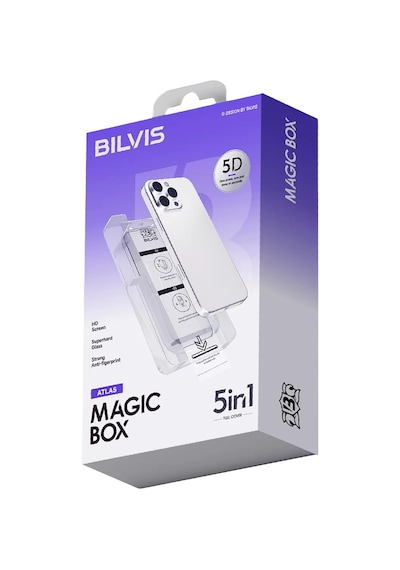 Apple İphone 17 Air Bilvis 5in1 3d Magic Cam Ekran Koruyucu - Siyah