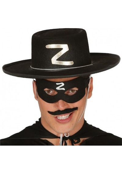 Z Logolu Yetişkin Zorro Şapkası Ve Zorro Maskesi "