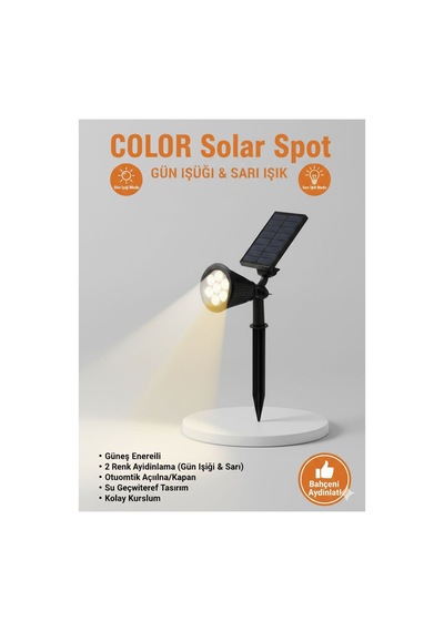 7 Watt Solar Led Bahçe Lambası Güneş Enerjili, Ip65 Dış Mekan Aydınlatma