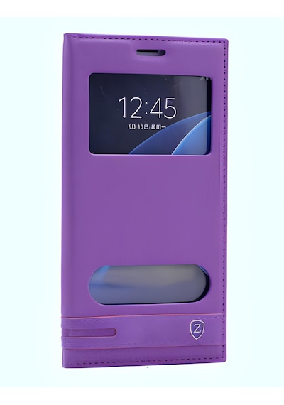 Galaxy Uyumlu S7 Edge Kılıf Pencereli Elite Kapaklı Kılıf 001