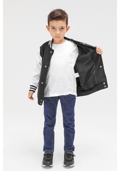 Benitto Kids Benittokids Erkek Çocuk Mevsimlik Kaşe Kolej Mont 51299 Siyah