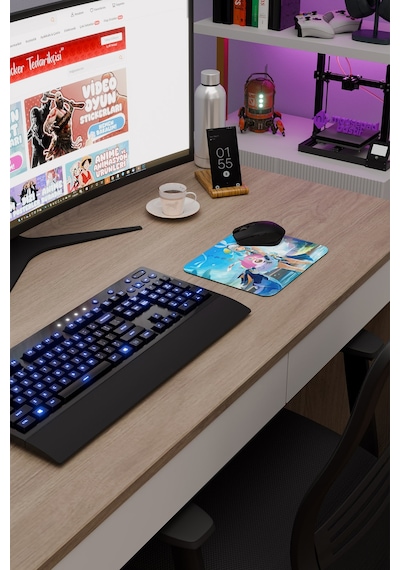 Mualani Genshin Impact Anime Gacha V5 - 22x18 Gaming Mouse Pad Fare Altlığı