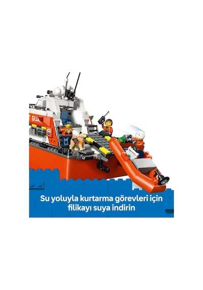 LEGO® City Sahil Güvenlik Kurtarma Botu ve Helikopteri 60504 -7 Yaş ve Üzeri Çocuklar için Yaratıcı Oyuncak Yapım Seti (742 Parça)