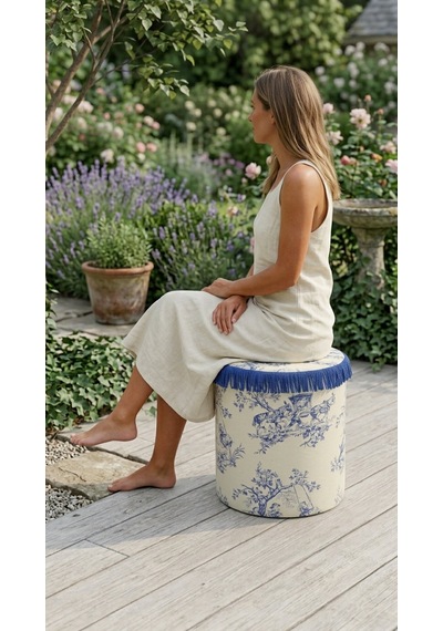Toile Azure Puf Sarı