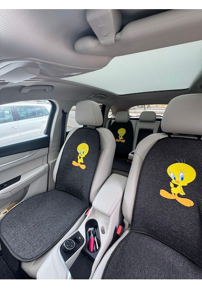 Tweety Keten Cepli Oto Koltuk Minder Seti Koltuk Tweety Koruma Kılıfı Ön Arka Set