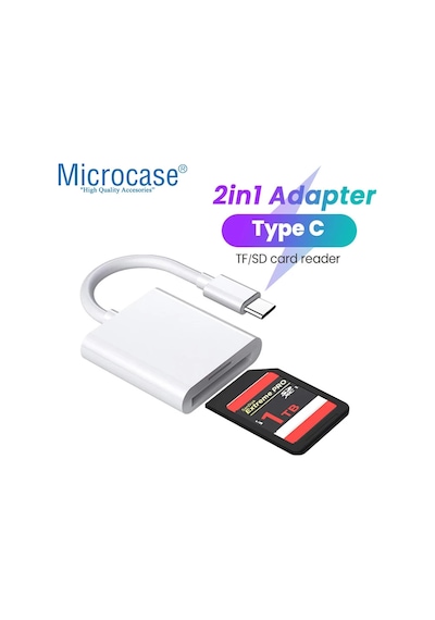 Type-c To Sd-microsd Kart Okuyuculu Kamera Adaptörü - Beyaz - Al4116