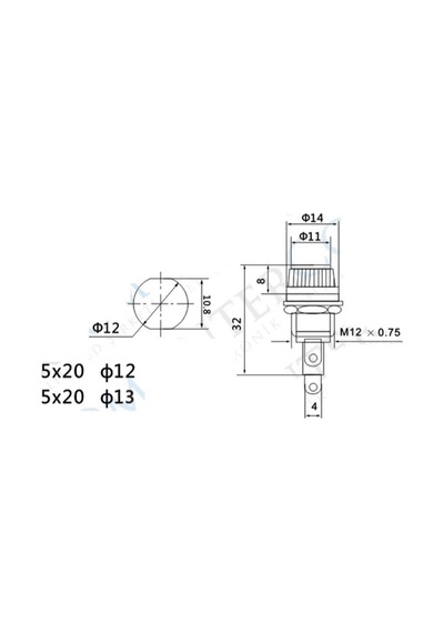 Ic-235a Sigorta Yuvası 5x20mm Ø12mm - Ø13mm A Kalite Diğer