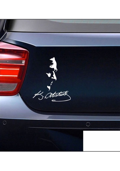 Ulu Önder Mustafa Kemal Atatürk Araç, Araba, Oto, Motorsiklet, Kask, Laptop, Cam Sticker 23x20 Cm
