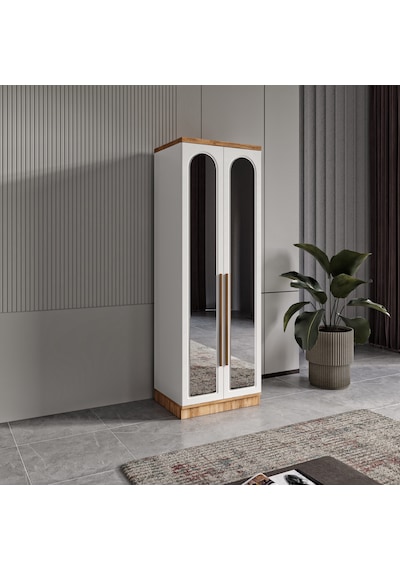 Flora 2 Kapaklı Aynalı Komple Mdf Gardırop - Elbise Dolabı Flora 2 Kapaklı Aynalı Komple Mdf Gardırop - Elbise Dolabı