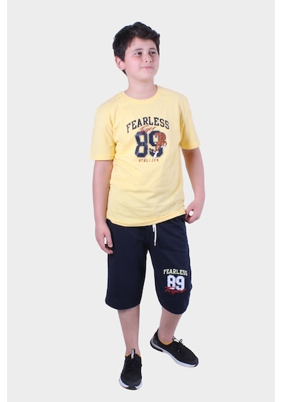 Fyk Kids Erkek Çocuk Alt-üst Kapri-tişört Takım Sarı