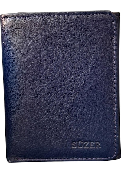 Lacivert Mıknatıslı Üçe Katlanır Model Hakiki Deri Spor Erkek Cüzdan - 3018-lacivert Lacivert
