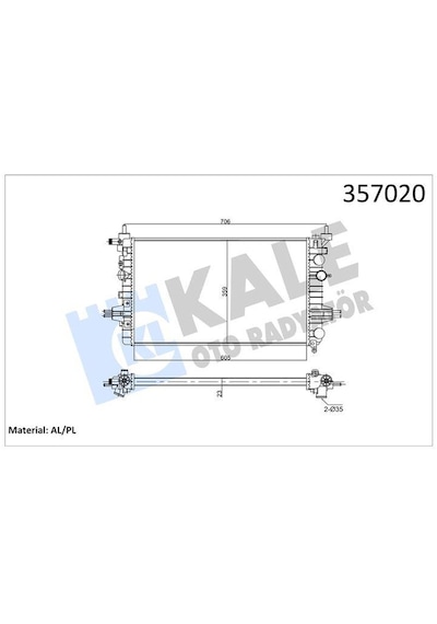 Radyatör Opel Astra H 04 Zafıra 05 1.6 1.8 Mt Ac/nac 23mm Al/mknk