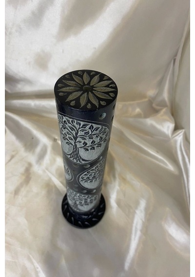 Yaşam Hayat Ağacı Hand Made El İşi Feng Shui Ejderha Yılı Doğal Obsidyen Taşı Çubuk Konik Tütsülük Kule