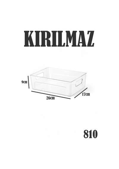 Kırılmaz Ultra Dayanıklı Buzdolabı Düzenleyici Organizer Kutu Şeffaf - 26x17x9cm 810 Çok Renkli