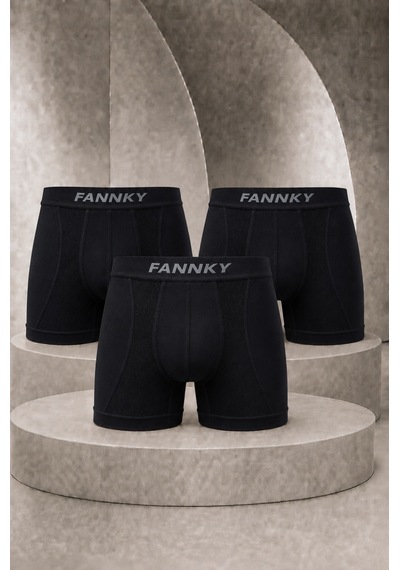 Fit Women Erkek Casual Comfort Günlük 3 Lü Siyah Boxer