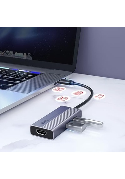 Ayrex Chb059 Type-c To 4k Hdmı 2 Usb-a Pd 60w Sd Ve Micro Sd Kart Okuyucu Çoklayıcı Hub