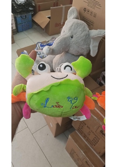 Oyuncak Peluş Sevimli Yeşil Yengeç Uyku Arkadaşı 25 Cm Çok Renkli
