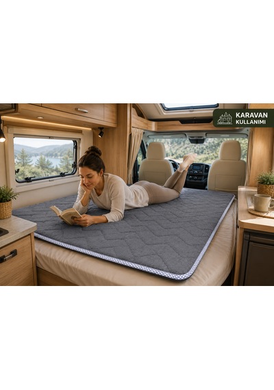 Zish Tekstil Flexı 5 Cm 90x200 Katlanır Kamp Yatağı Karavan, Misafir Ve Anne Yanı Yatağı Gri