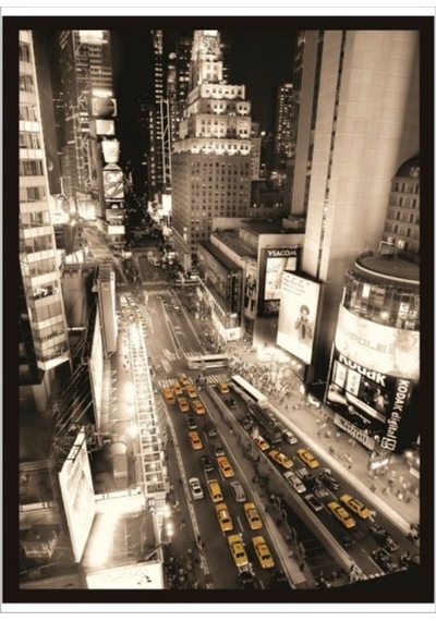 70Cm X 100Cm New York Gece Görüntüsü Poster Tablo