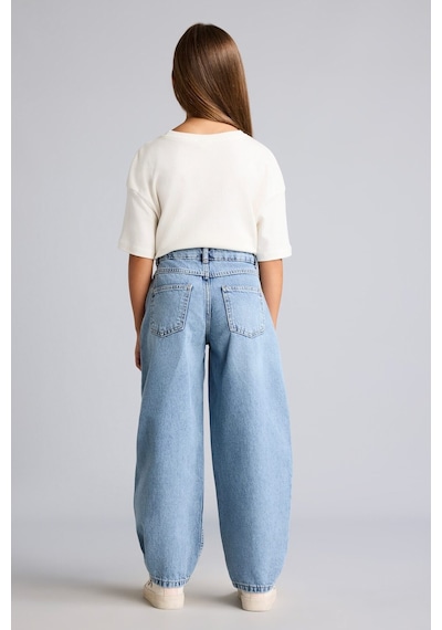 Defacto %100 Pamuk Pens Detaylı Cepli Baggy Fit Jean Pantolon Kız Çocuk H8895a826aunm28 Mavi-nm28