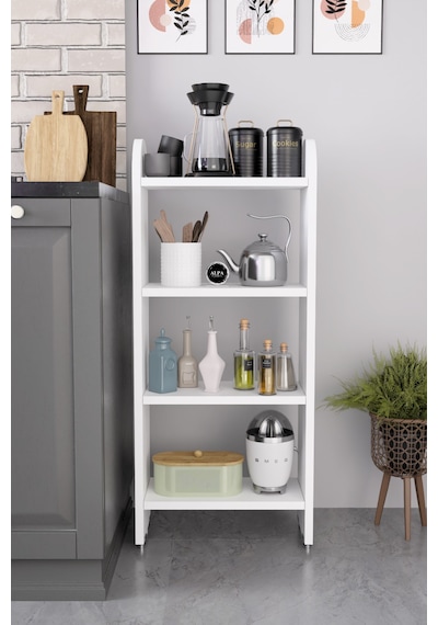 Alpaevmobilya Ahşap Oval 4 Raflı Açık Mutfak Dolabı Çok Amaçlı Organizer Raf Kahve Köşesi Standı Ve Ünitesi Beyaz Alpaevmobilya Ahşap Oval 4 Raflı Açık Mutfak Dolabı Çok Amaçlı Organizer Raf Kahve Köşesi Standı Ve Ünitesi Beyaz