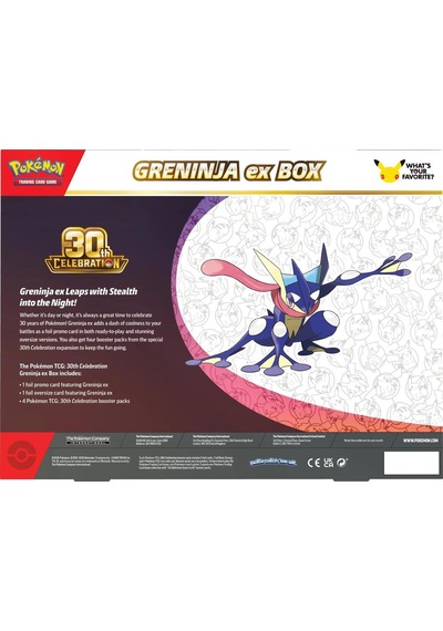Pokémon Tcg: 30th Celebration Greninja Ex Box - Özel Promo Kartlı Ve Oversize Kartlı Set Orijinal Lisanslı