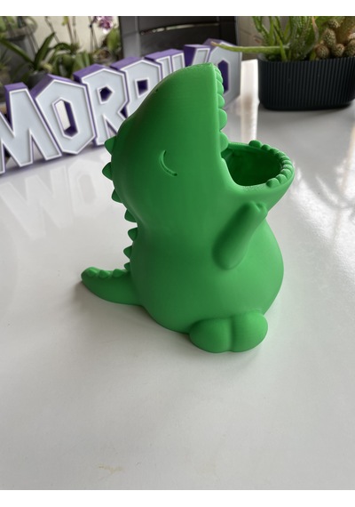 Sevimli T-rex Dinozor Kalemlik - 15 Cm Yeşil
