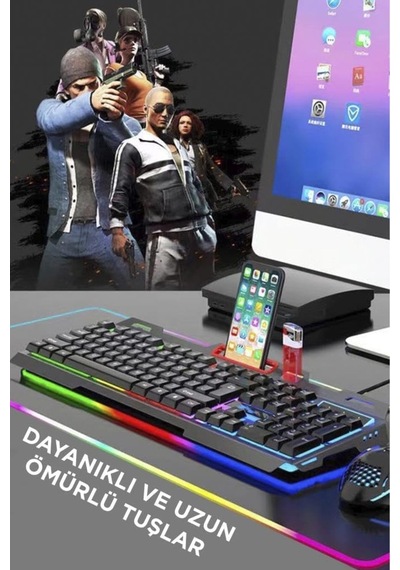 Tmk-06 Rgb Gaming Mouse & Keyboard Set Işıklı Kablolu Q Klavye Ve Mouse Seti Oyuncu Set Siyah Diğer