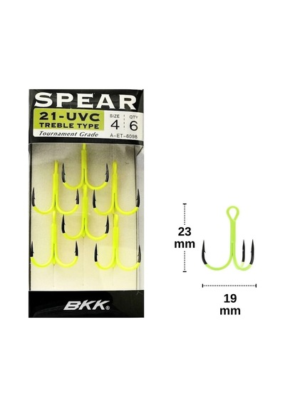 Bkk Spear-21 Uvc No:4 Üçlü Olta İğnesi 6 Adet