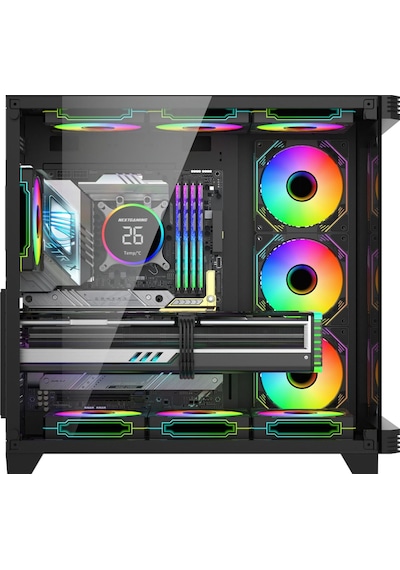 Sirius Black Argb Panel 7x Fan Kumanda Ve Kontrolcü Atx Boş Bilgisayar Kasası Siyah