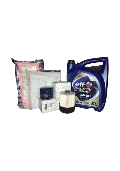 Elf Evolutıon Full-Tech Fe 5W-30 Sentetik Motor Yağı 5 L + Captur 1.5 Dci Yağ Bakım Seti