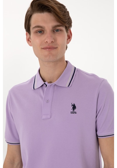 U.S. Polo Assn. Erkek Regular Fit Polo Yaka Lila Basic Tişört 50306011-VR034