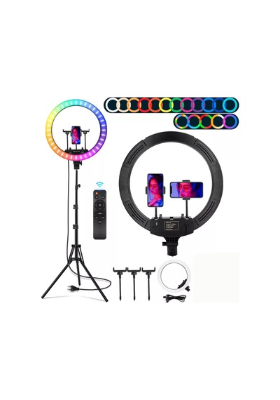 Vilya 45cm Megalüx Döküm Ayaklı Profesyonel Kuaför Makyaj Çekimleri 18ınç 460 Led Ring Lıght