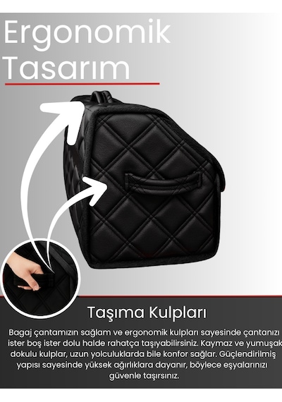 Araç Bagaj Düzenleyici Organizer Deri Kaymaz Cırt Bantlı Geniş Hacimli Çanta,su Geçirmez A6