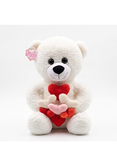 04050 45 Cm Çok Kalpli Ayıcık Peluş Oyuncak Çok Renkli