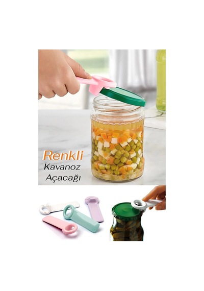 3 Adet Renkli Kavanoz Konserve Açacağı Sert Plastik Şişe Kapak Açacağı Çok Renkli Diğer