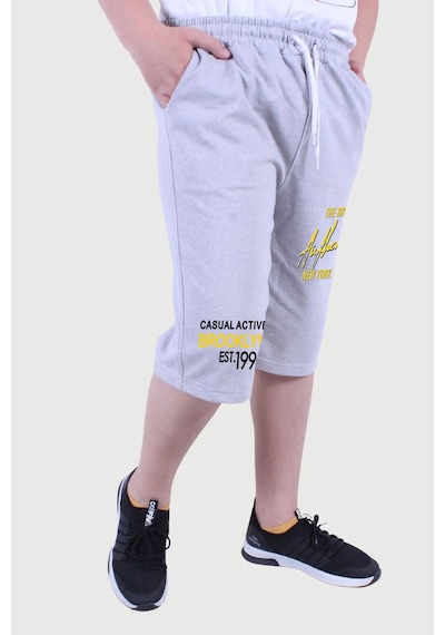 Fyk Kids Authentic Broklyn Baskılı, Erkek Çocuk Kapri&şort Gri