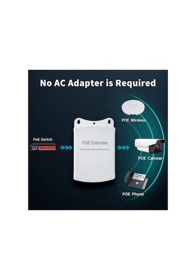 2+1 1 Poe Giriş - 2 Poe Çıkışlı Poe Extender Poe Çoklayıcı -outdoor 102jf
