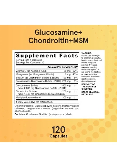 Glucosmaine Chondroitin + Msm Joint Health Complex 120 Capsules