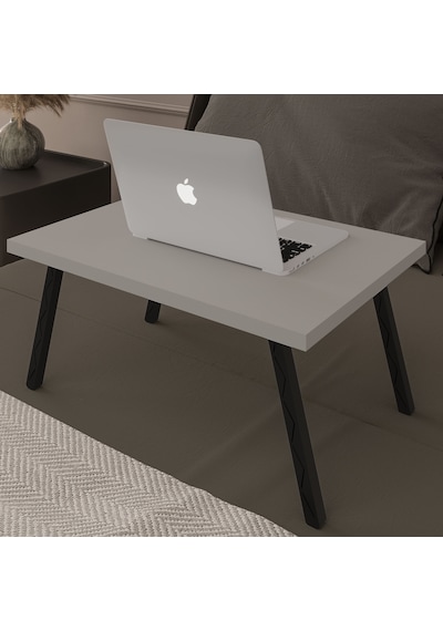 Asra Trend Katlanır Laptop Çalışma Masası LAPTOPMASA01 %100 MDF Yatak Sehpası Kül Gri