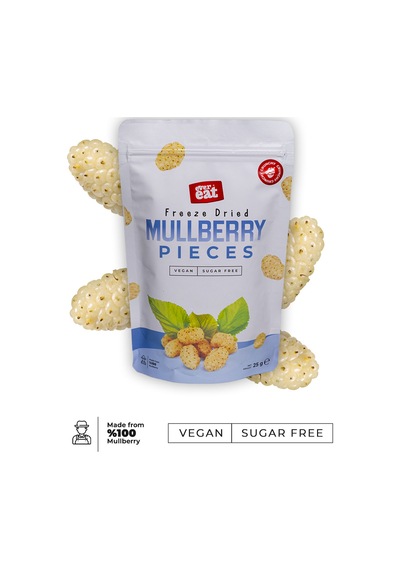Evereat Beyaz Dut Kuru Meyve Cipsi - Dondurularak Kurutulmuş Freeze Dried Beyaz Dut Doypack 25 Gr 25 G