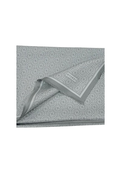 Vakko Twill İpek Şal - Helezon Monogram - Gri Füme